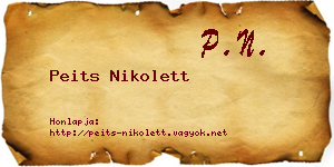 Peits Nikolett névjegykártya
